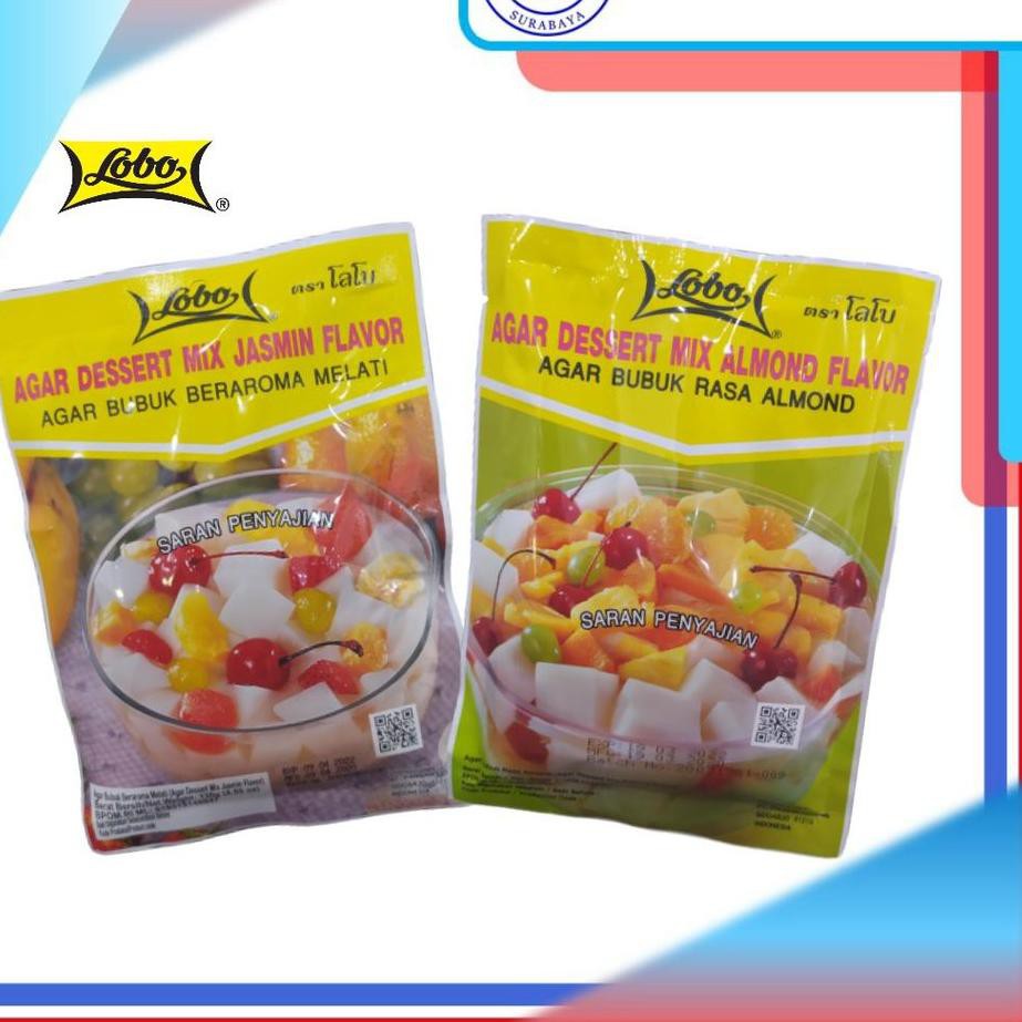 

Import Terlaris Puding LOBO Dessert Mix Almond dan Jasmine 130 gr Agar Agar Susu