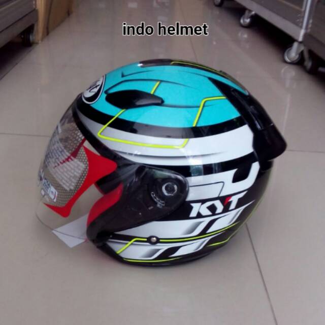 helm kyt dj maru#13 black/blueis green/yellow fluo ori KYT DJ maru