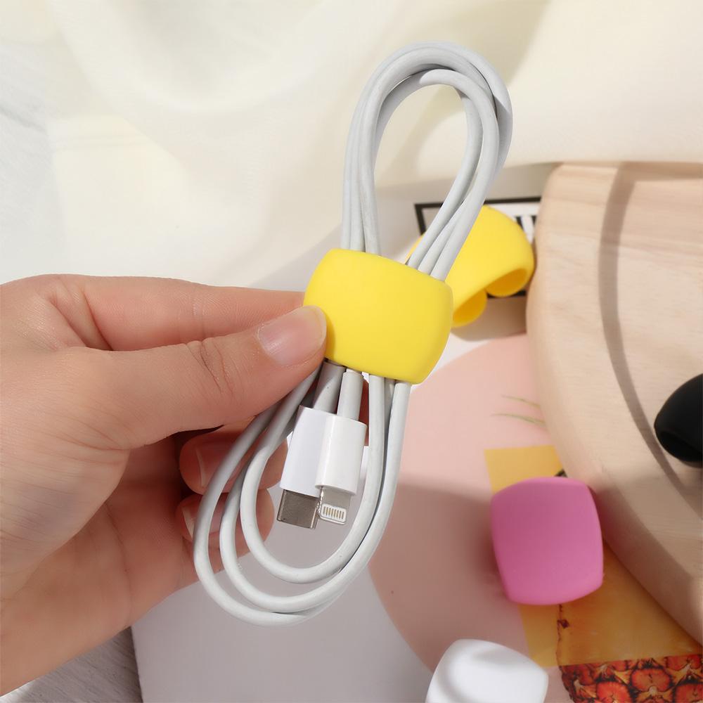 Top 2pcs Klip Kabel Desktop Silicone Organizer Clamp Wires Management Fastener Buckle Line Fixer Holder