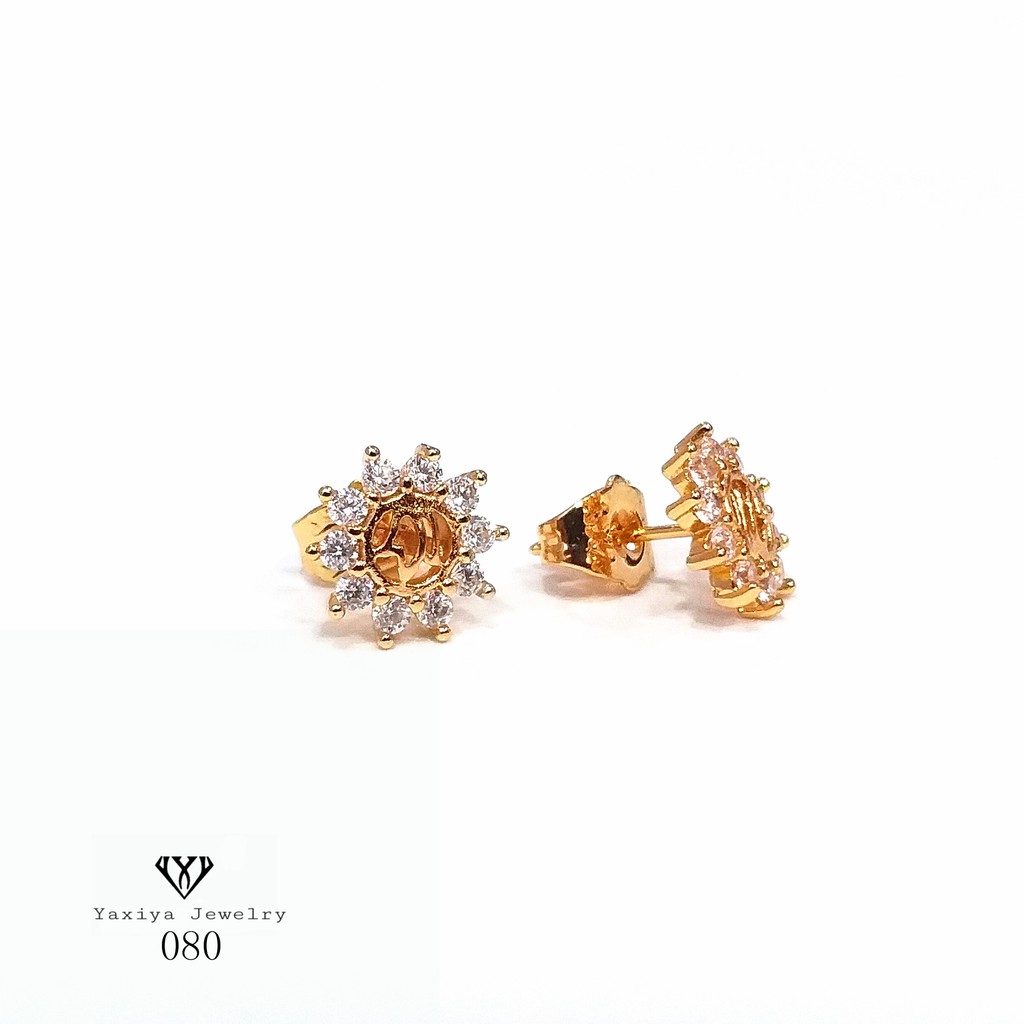 

Anting Tusuk Permata Zircon Perhiasan Lapis Emas 18K Yaxiya Jewelry 080