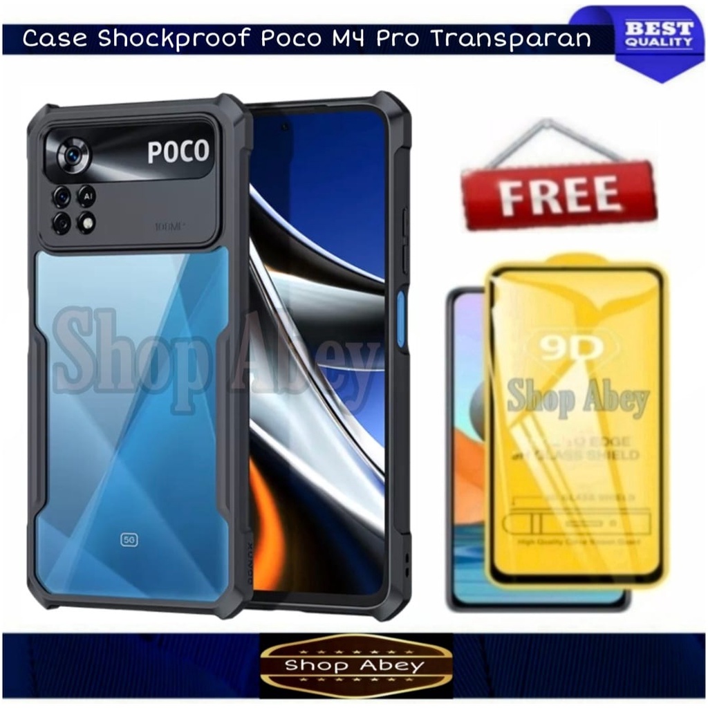 Case Poco M4 Pro Hardcase Armor Shockproof Transparant Premium Case Free Anti Gores Layar Poco M4 Pr