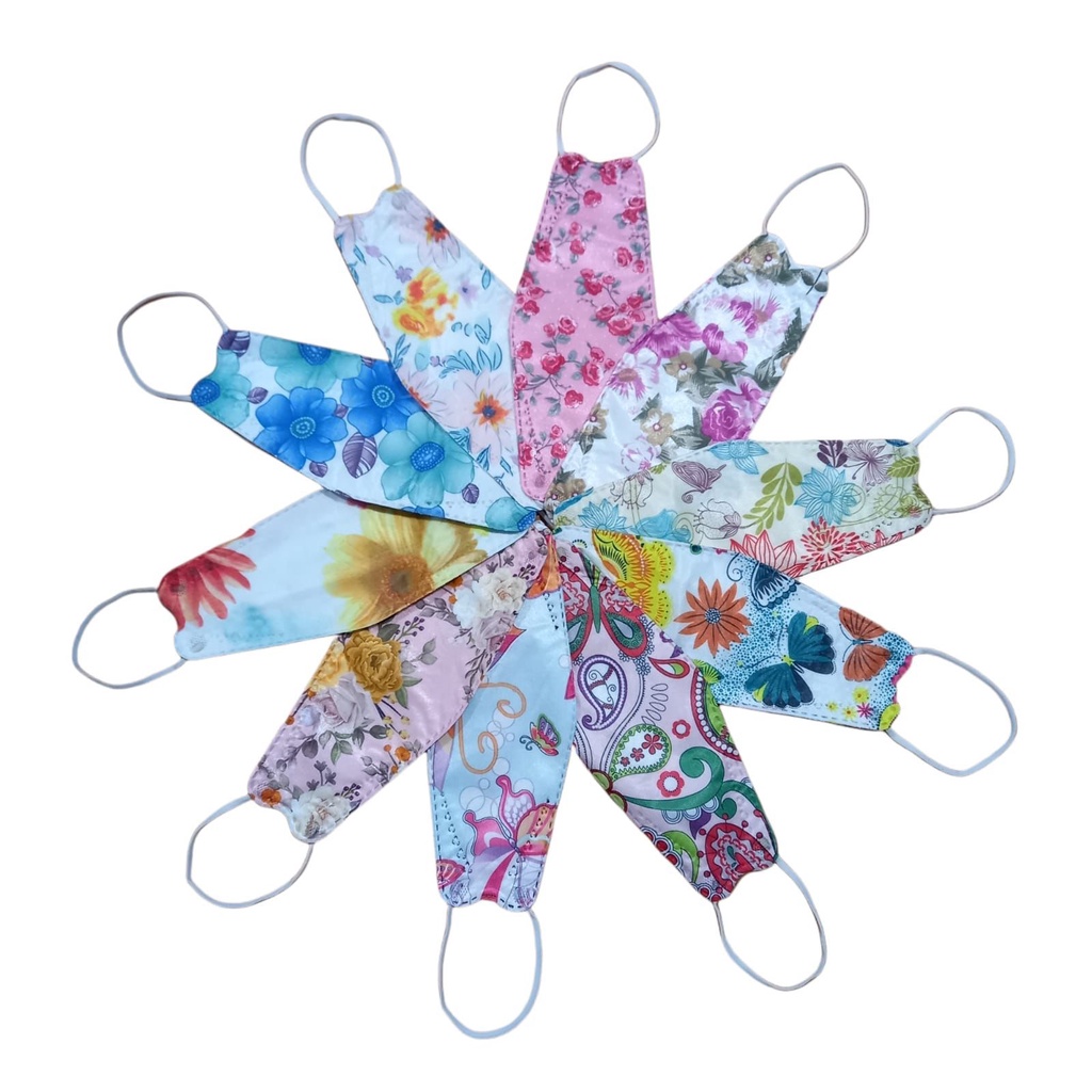 MASKER KF94 CAREION MOTIF BUNGA KF94 4PLY 1PACK ISI 10PCS MIX