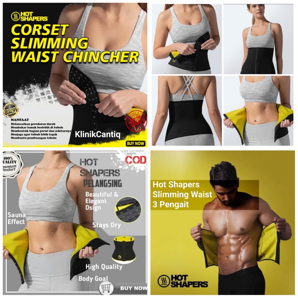 Hot Shapers Slimming Waist Korset Pelangsing Neotex Dengan 3 Pengait