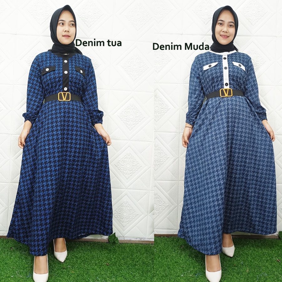 NABILA GAM HOUNDSTOOH DENIM ARUNA DRESS FREE BELT CARLINA