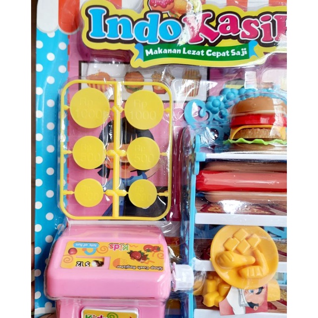 (PROMO) MAINAN ANAK INDO KASIR SET + RAK MAKANAN