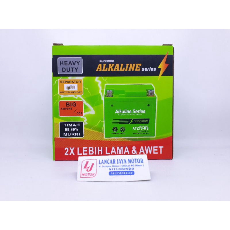 Aki Kering KLX 7 Ampere Satria FU 150 Vario 125 150 Beat EsP Sonic Alkaline ATZ7S-BS 12V 7Ah GTZ7S