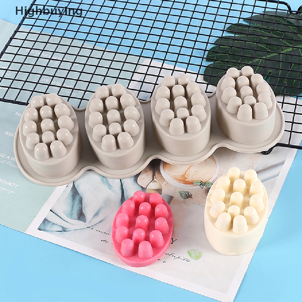 Hbid Cetakan Sabun Handmade DIY Bentuk Oval 3D Bahan Silikon