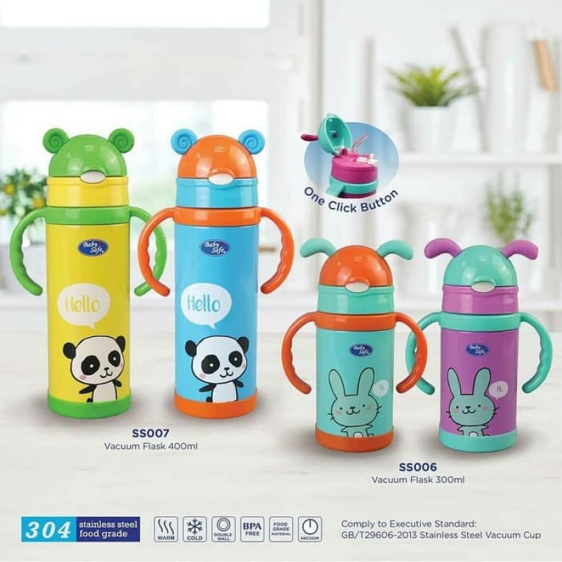 Baby Safe Vacuum Flask Straw Botol Termos Thermos - 400 ml