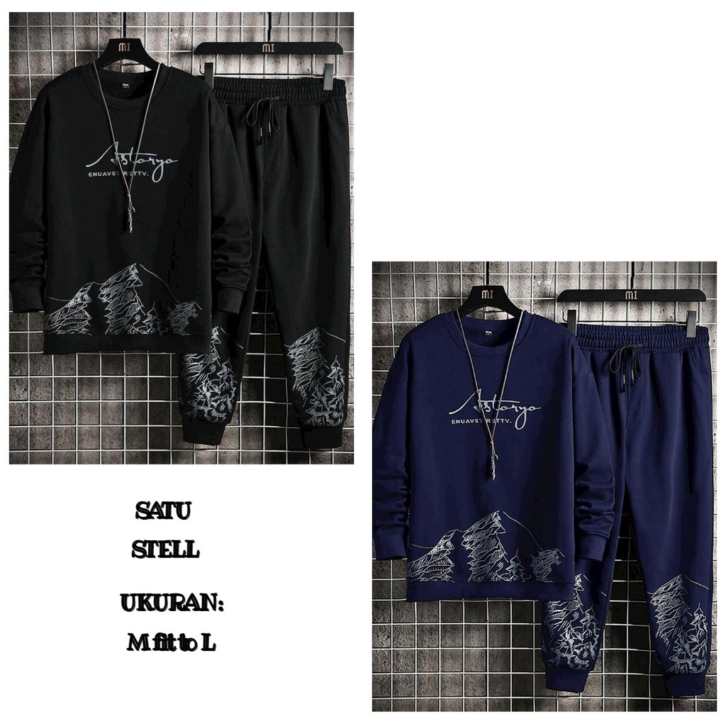 ALIPIO FASHION - SETELAN RETTV / sweater crewneck + jogger / satu set / fashion pria