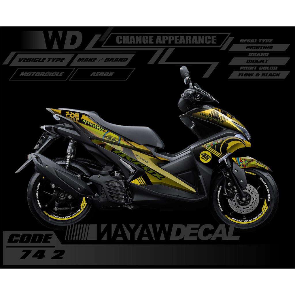 decal aerox striping aerox sticker motor