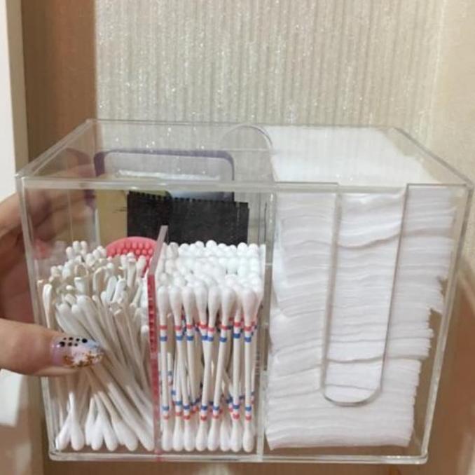 tempat kapas/cotton buds/blended beauty acrylic/akrilik rak kosmetik