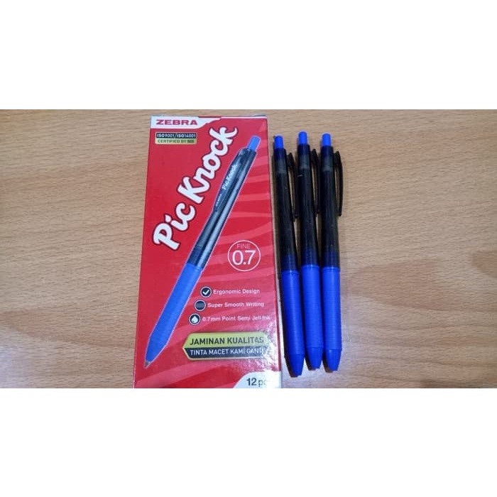 

CODES0X-44 ZEBRA. PENA SEMI GEL PIC KNOCK 0.7mm (BIRU) (PERLUSIN)