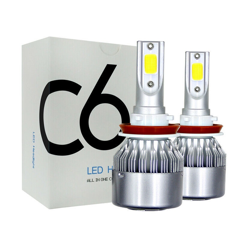 (Harga 1Set) Lampu Headlight Headlamp Mobil LED H1 H4 H7 H11 HB3 C6 COB