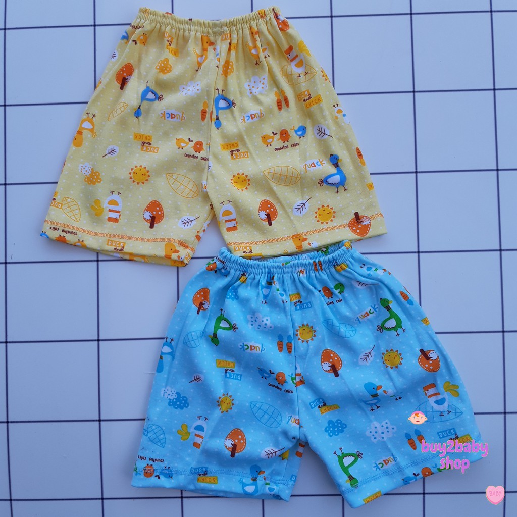 Celana pendek bayi Belva warna motif isi 4 PCS