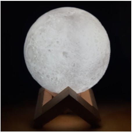 Lampu Tidur Bulan Moon Light 3D Hias Dekorasi Meja Unik 12cm