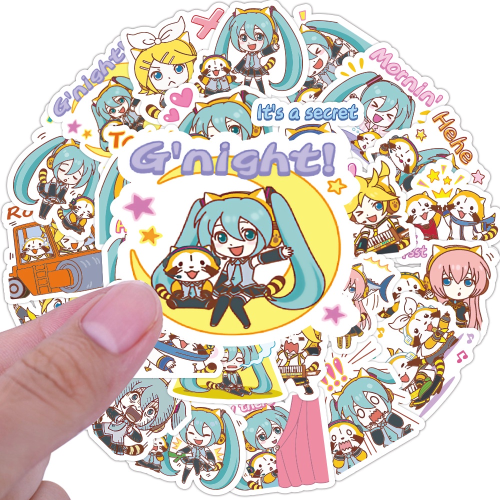 Hatsune Miku Coati Jurnal stiker hari Pria kartun stiker kecil vacuum Piala bagasi mini grafiti stik