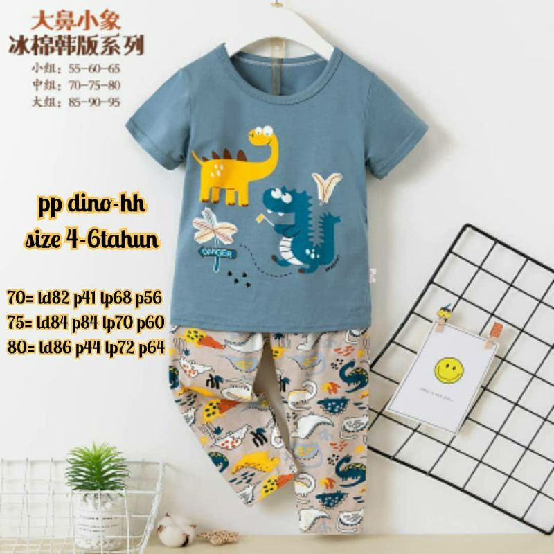 pp dino setelan import anak laki laki baju anak import size medium