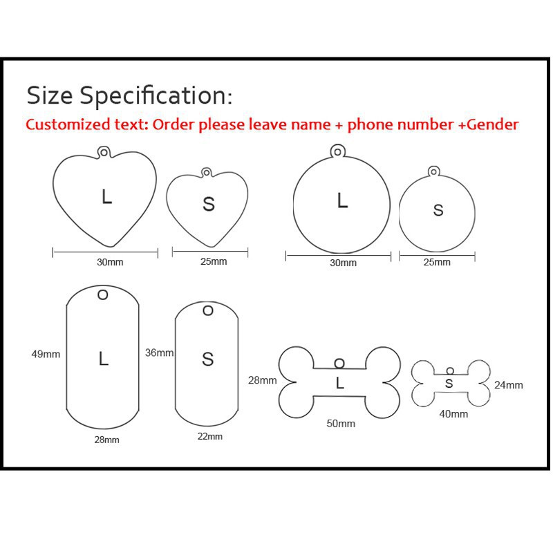 Tag Nama Telepon Multi Bahasa Bahan Stainless steel Untuk Aksesoris Kerah Anjing Kucing Peliharaan