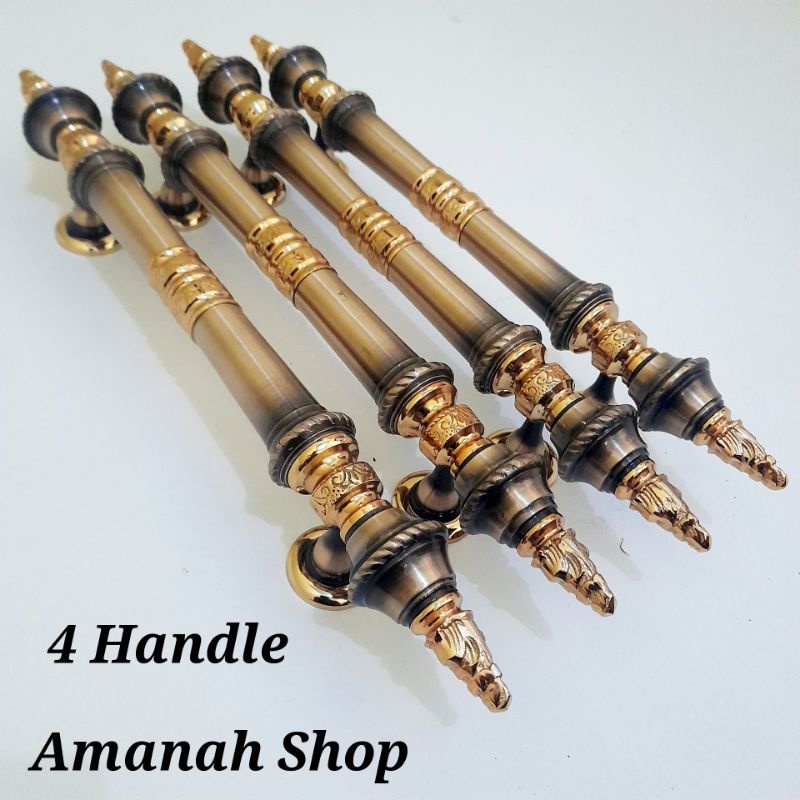 4 PCS Handle Pintu KUNINGAN 45cm Antiq / Gagang pintu rumah Kuningan