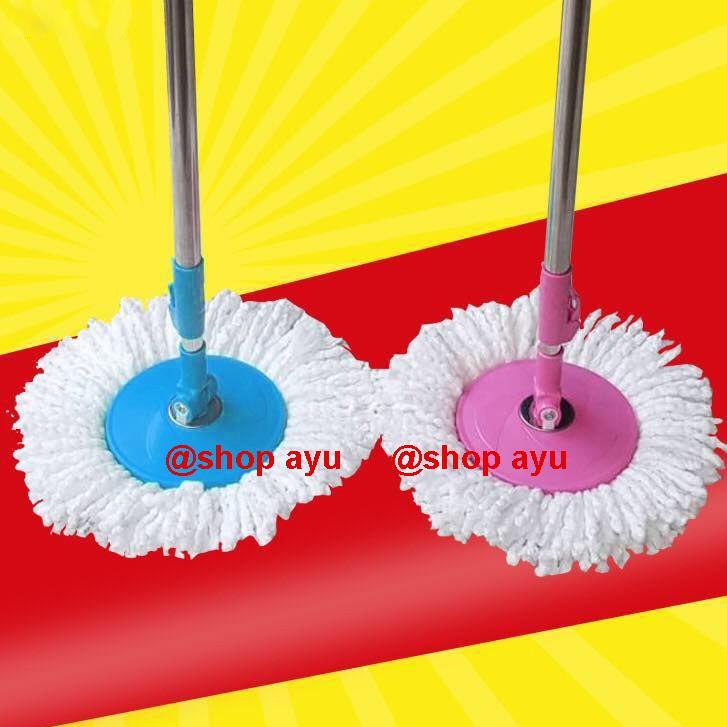 Tongkat pel spin mop / gagang pel spin mop +kain pel