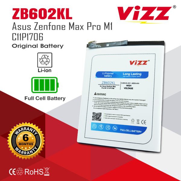 Baterai Batre Vizz ZB602KL Asus Zenfone Max Pro M1 / Max Pro M2 / ZB601KL / ZB631KL / X00TD / C11P17