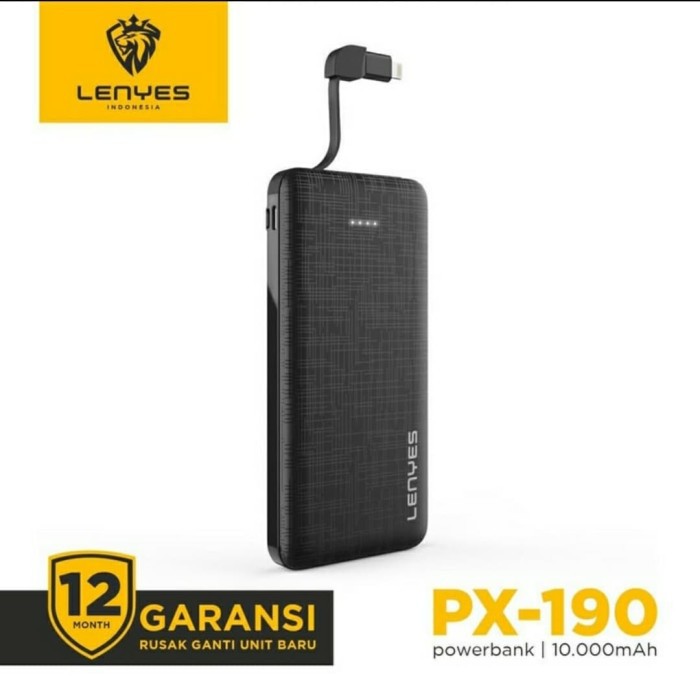 LENYES PX190 10000MAH 2 IN 1 POWERBANK REAL CAPACITY ORIGINAL