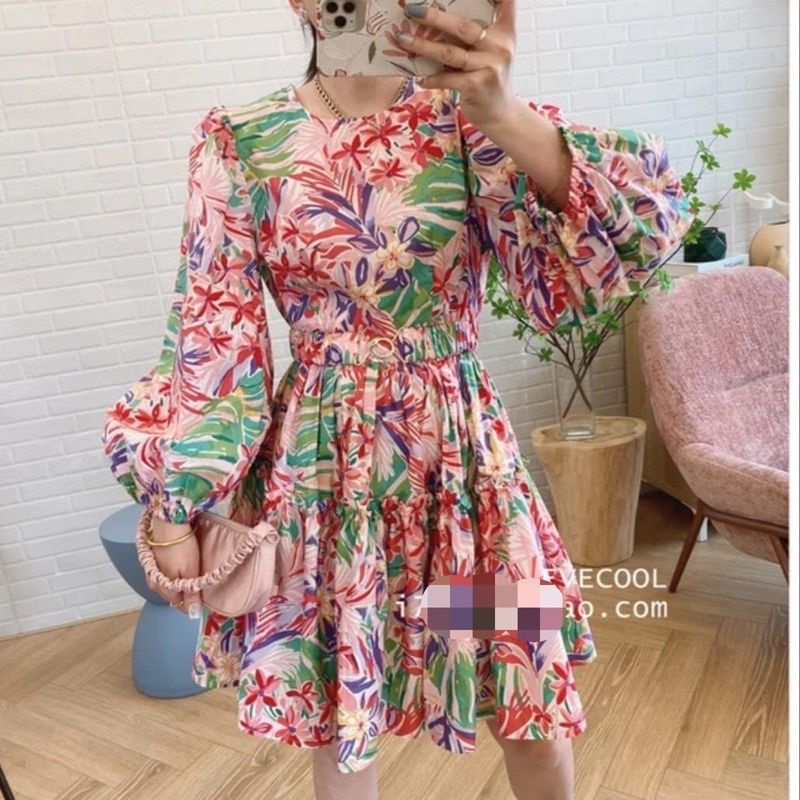 MDLV ~ 1884 WILLOWNA DRESS KOREA DRESS MIDI FLOWER DRESS WANITA DRESS PREMIUM FASHION IMPORT