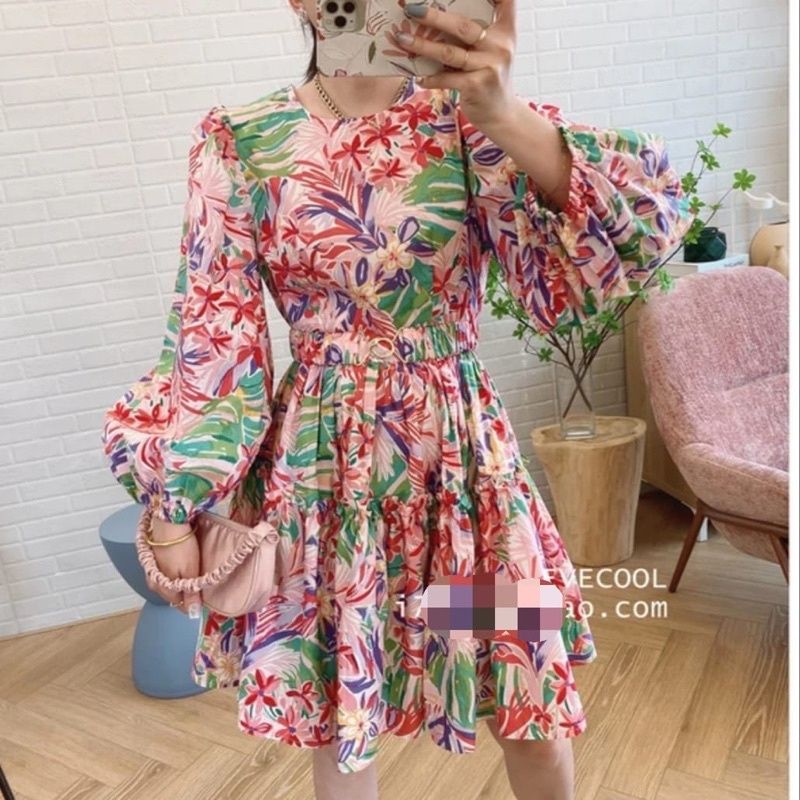 MDLV ~ 1884 WILLOWNA DRESS KOREA DRESS MIDI FLOWER DRESS WANITA DRESS PREMIUM FASHION IMPORT