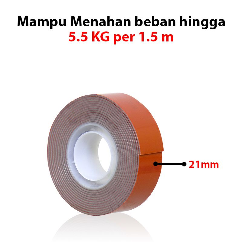 

Nama Produk: 3M Scotch Perekat Double Tape 21mm x 2m VHB Outdoor Permanent Mounting Tape Pengganti Paku / Baut 3M