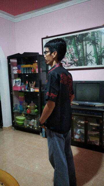 Baju Batik Ukiran Merah,kemeja Fashion