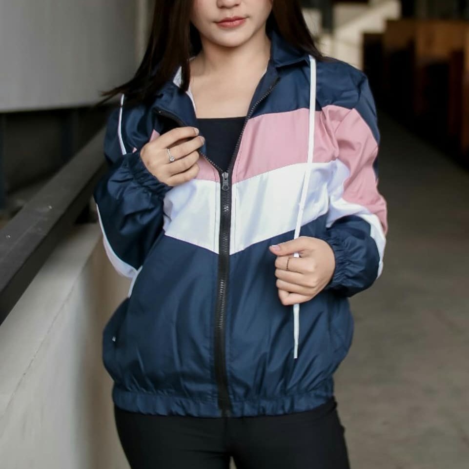 Lumino Jaket - Jaket Parasut Wanita-Navy