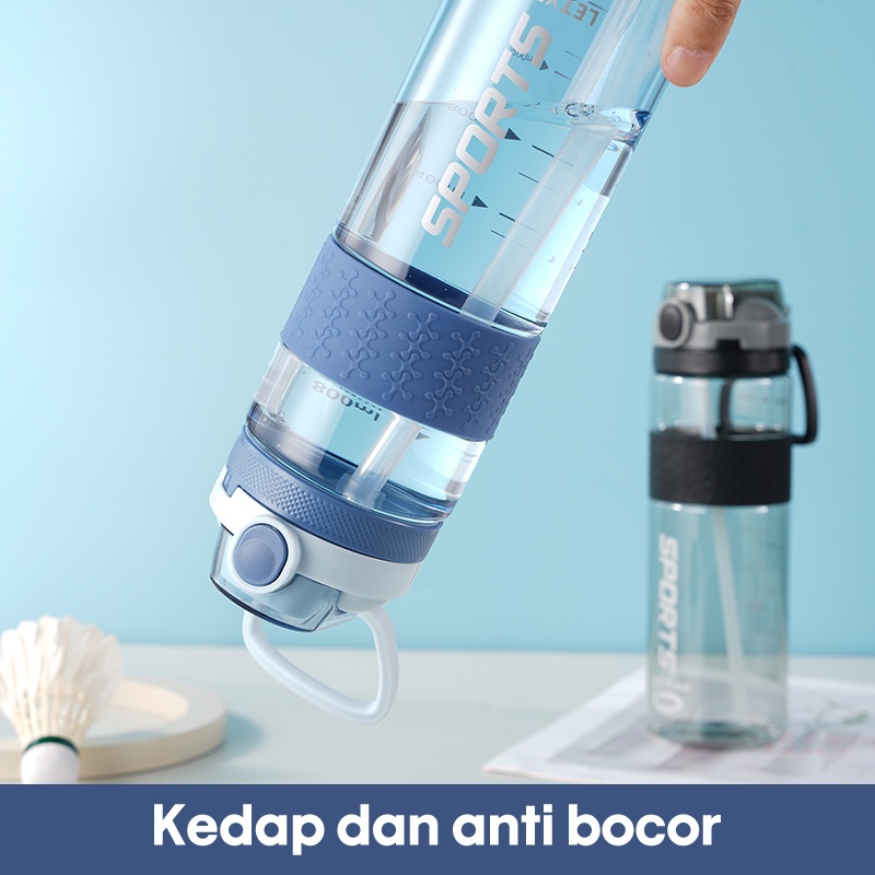 Botol Minum 800ml BPA FREE Sport Cup anti bocor/ Botol Anti tumpah Multifungsi Portable