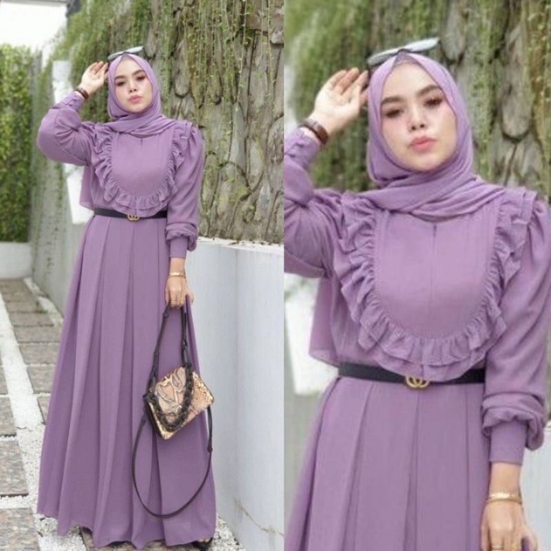 Dress annisa cerruti babydoll rempel dada busui/gamis busui