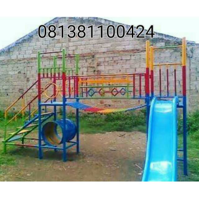 Playground besar perosotan jembatan rantai mainan anak taman bermain outdoor