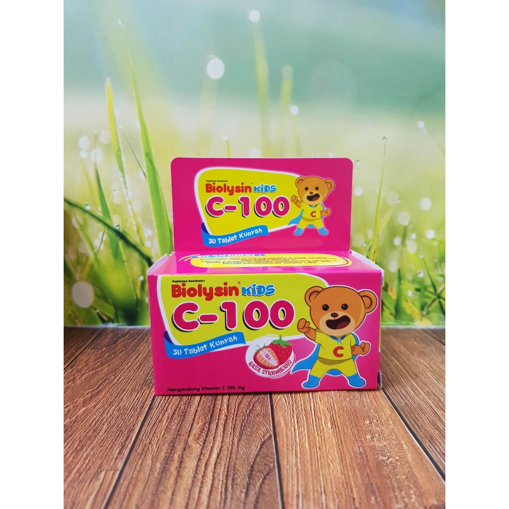BIOLYSIN KIDS VITAMIN C 100 TABLET HISAP RASA STRAWBERRY