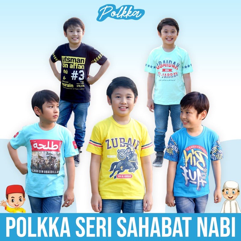 Polkka Kaos Anak Laki laki Serial Sahabat Nabi - Baju Pakaian Atasan Laki laki 8 10 12 14 16 Tahun