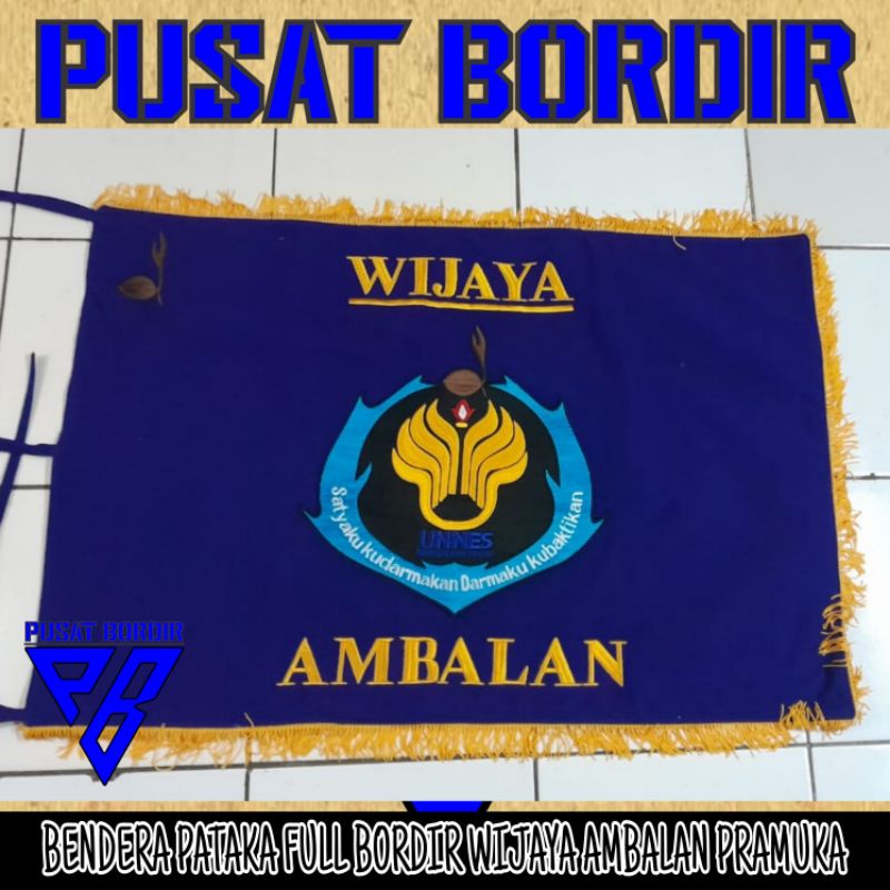 Jual Bendera Pataka Full Bordir Wijaya Ambalan Pramuka Custome Bendera ...