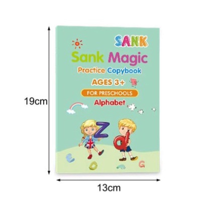 SANK MAGIC BOOK / BUKU LATIHAN MENULIS 1SET ISI 4PCS (FREE PENA)