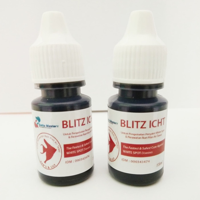 Ikan-Vitamin-Obat- Blitz Icht Obat Biru Ikan Anti White Spot & Jamur Methylene Blue Itch -Obat-