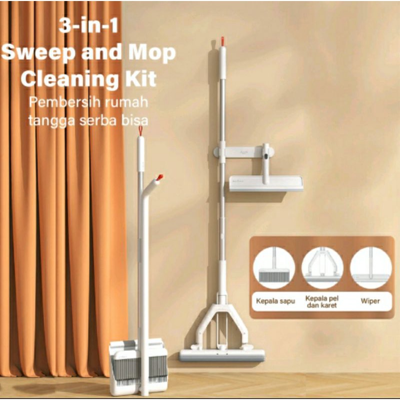 Deerma QJ100 3-in-1 Sweep and Mop Cleaning Kit Sapu Pel