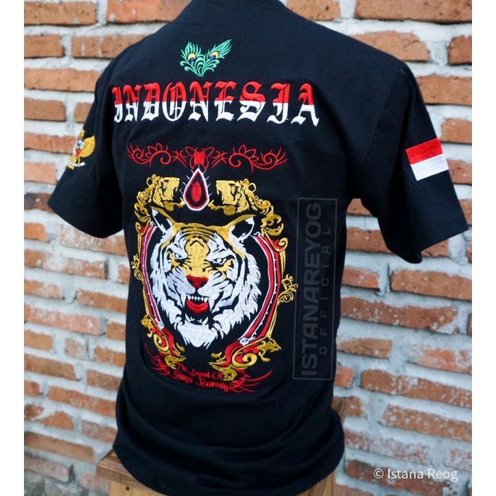 KAOS REOG MACAN MAHKOTA BORDIR ASLI /KAOS BUDAYA REOG PONOROGO / KAOS JAGAD GUMELAR / KAOS BORDIR/ KAOS REOG PONOROGO/ ISTANA REOG