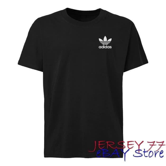 Baju Kaos Distro  Adidas Logo casual Cotton 30s Sablon Polyflex Hitam