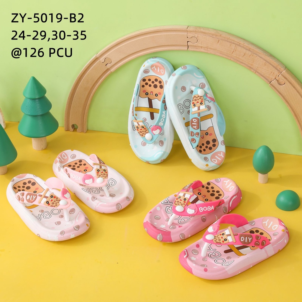 Sandal Jepit boba  ZY-5019-B2 motif premium import terbaru  uk (24/35) sanda jepit anak eva rubber original - Sandal jepit anak