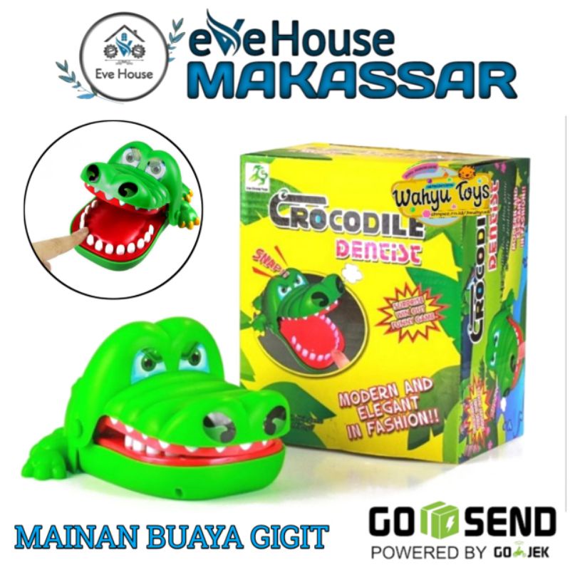 Makassar V161 Mainan anak buaya gigit tebak jebakan gigi crocodile