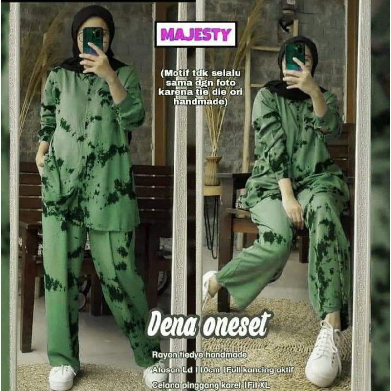 Oneset Setelan Tiedye Baju Wanita Lilac Busui || Dena Oneset || One Set Lilac Kekinian