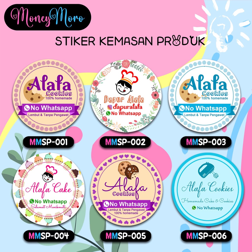 

MoneyMoro Stiker Toples Kue Kering / Stiker Produk 001-006