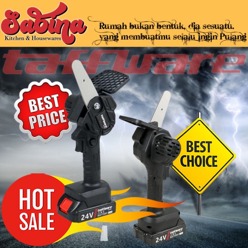 Gergaji Mesin Cordless Chainsaw 24V 800W Rechargeable 2800RPM