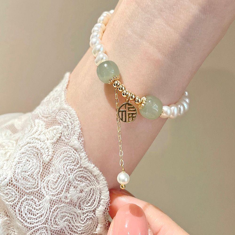 Needway Wanita Gelang Musim Panas Vintage Lucu Liontin Manis Manik Kristal Perhiasan Fashion