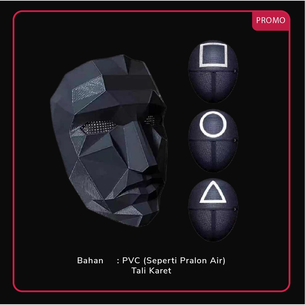 [ [TERMURAH] ] Topeng Squad Game kotak bunder segitiga lingkaran front man Staff Free fair topeng an