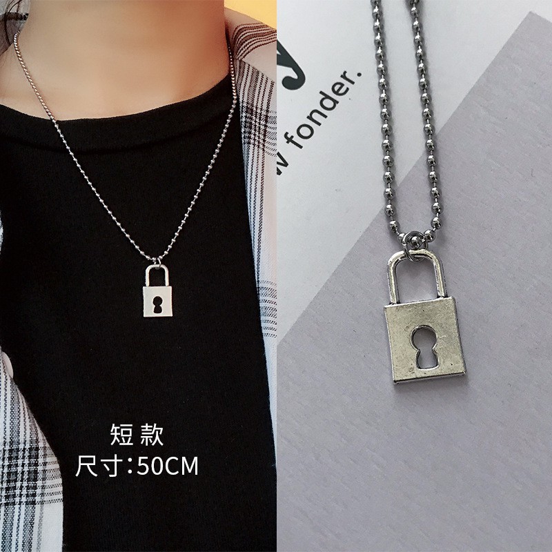 Kalung Liontin Rantai Anti Karat Punk HIPHOP Korea Fashion Women Necklace Alloy Cewek Hip Hop